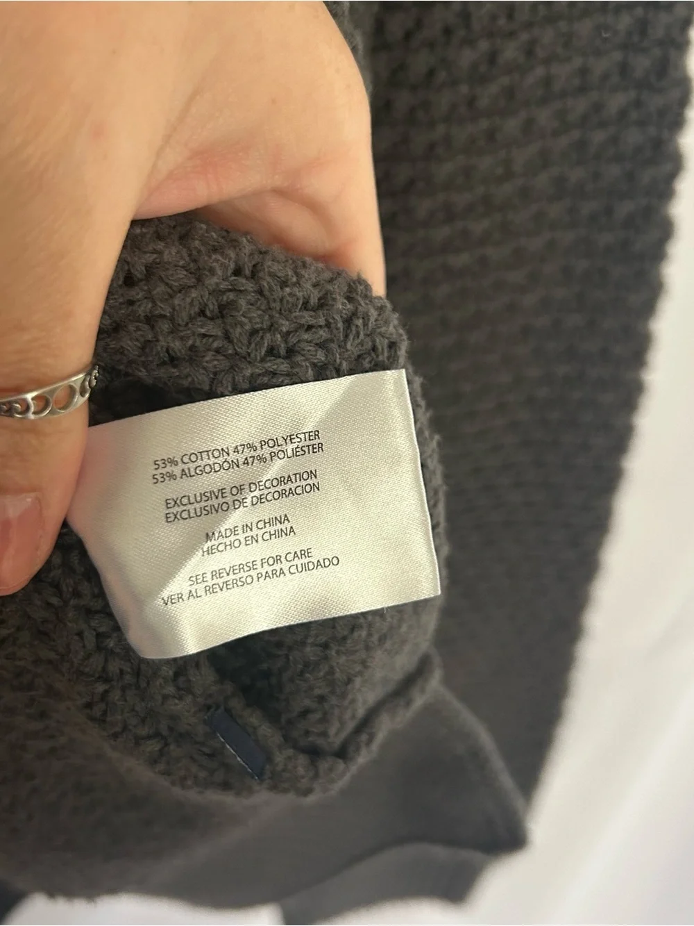 GAP Men's Charcoal Textured Crewneck Sweater